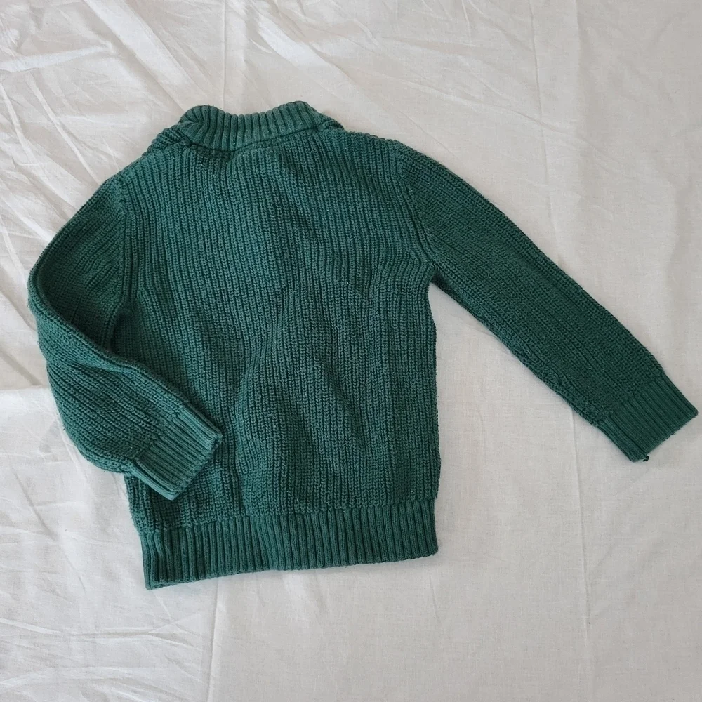 The Children's Place green 1/4 zip cable knit pullover sweater 2T